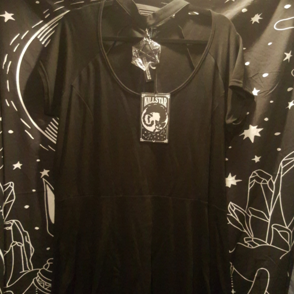 Killstar Collared Cotton Skater Dress